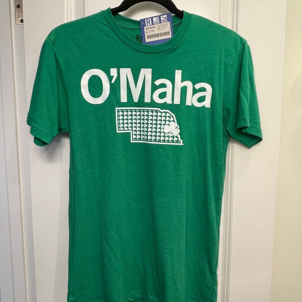 Raygun O’maha Kelly Green T-shirt with Nebraska Graphic